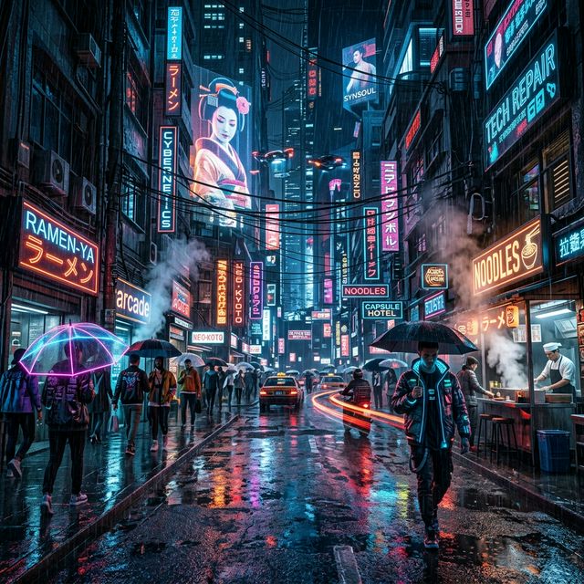 Neon Cyberpunk Street