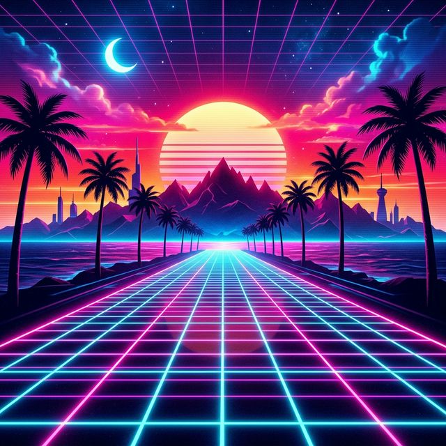 80s Synthwave aesthetic